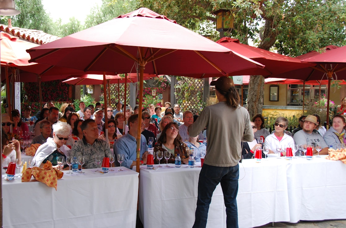Wes teaches to a rapt audience at Disneyland.