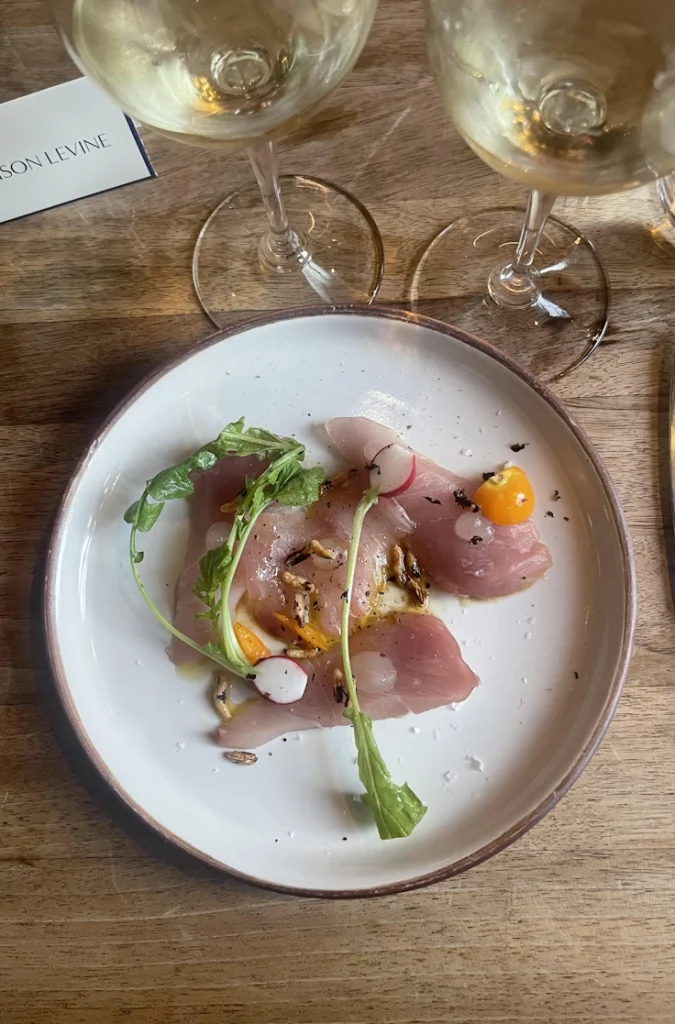 Hamachi crudo with Chardonnay